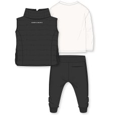 G11321TOD: Boys Quilted Gilet, Storage Bag, Top & Jog Pant Outfit (2-4 Years)